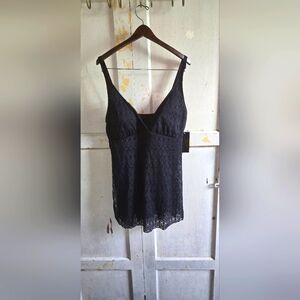 Black Lace Swim Dress